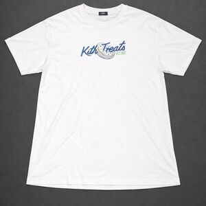 Kith White Short-Sleeve Tee with Blue & Green Kith Treats Logo